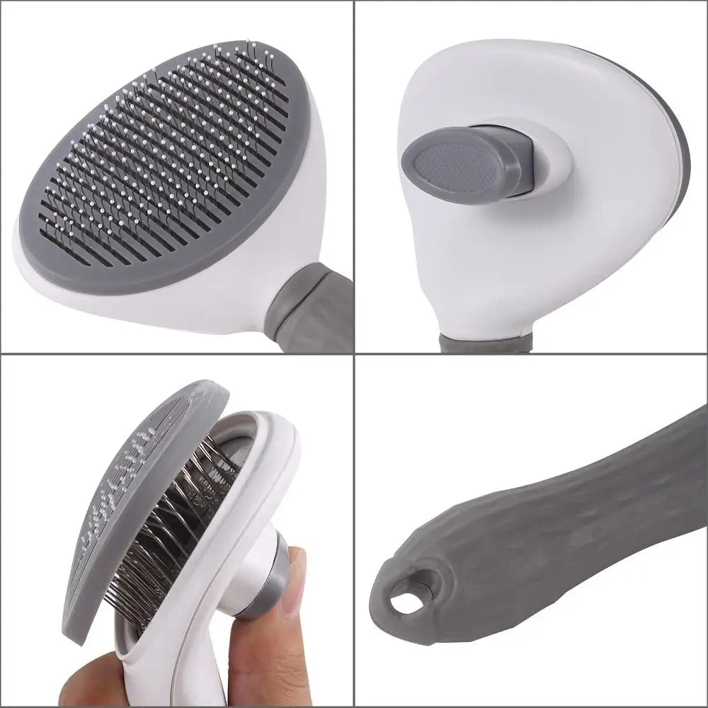 Pet Comb Automatic Hair Removal Comb Stainless Steel Needle - allqualityexpress