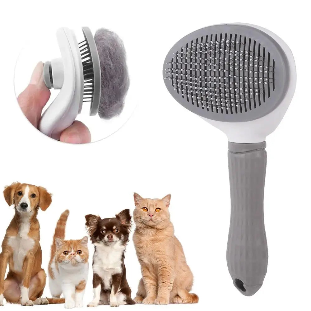 Pet Comb Automatic Hair Removal Comb Stainless Steel Needle - allqualityexpress